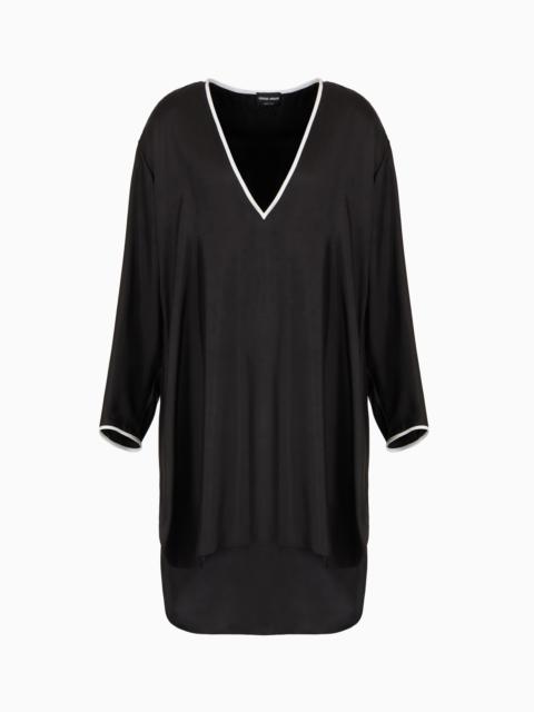 SILK SATIN LONG SHIRT