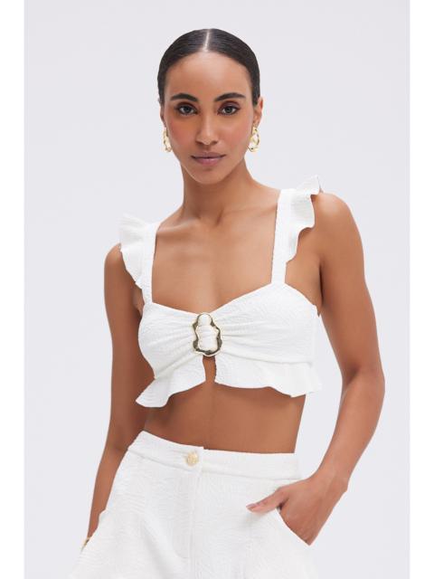 BREEZE JACQUARD FLUTTER TOP