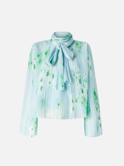 LIGHT BLOUSE IN PLEATED FLORAL CREPON
