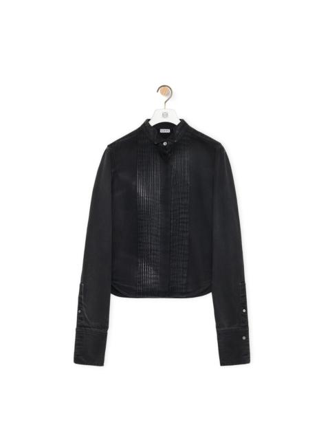 Pleated shirt in denim