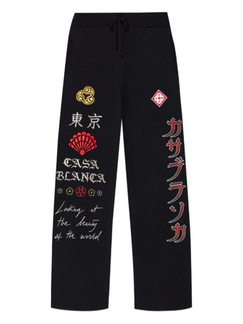 embroidered drawstring trousers
