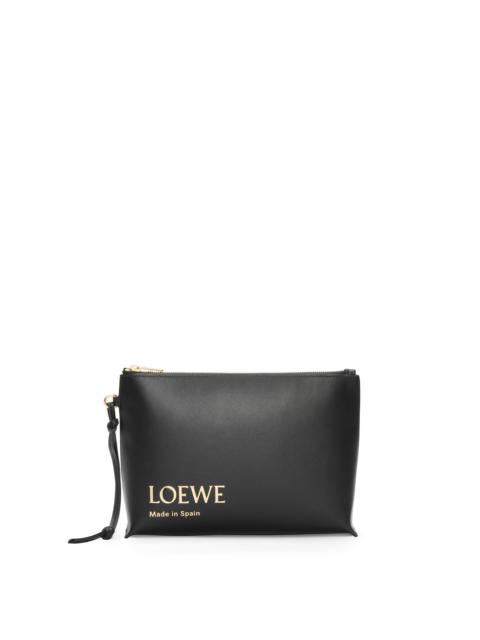 Embossed LOEWE T Pouch in shiny nappa calfskin