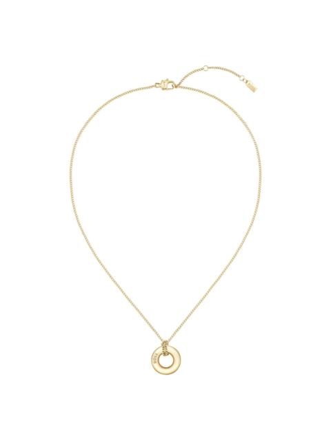 GOLD-TONE NECKLACE WITH LOGO HOOP