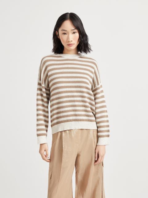 Striped dazzling cotton sweater