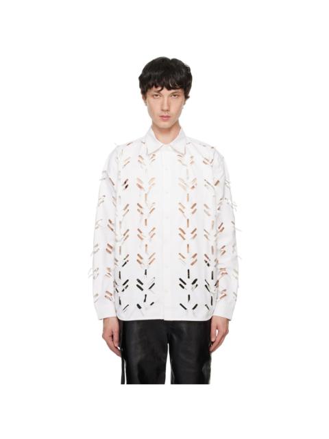 White Laser-Slashed Shirt