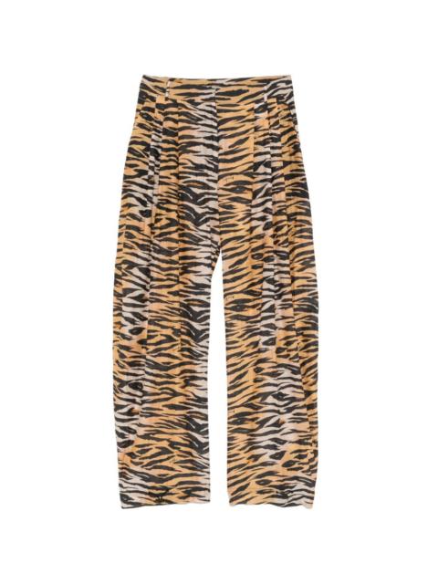 tiger-print trousers