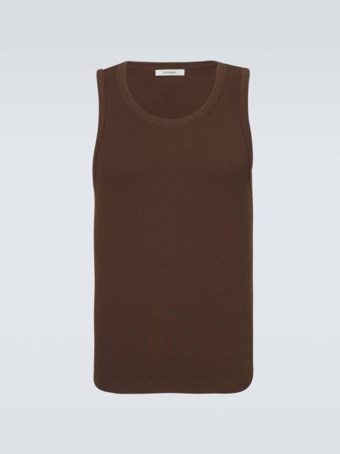 Ribbed-knit cotton-blend jersey tank top