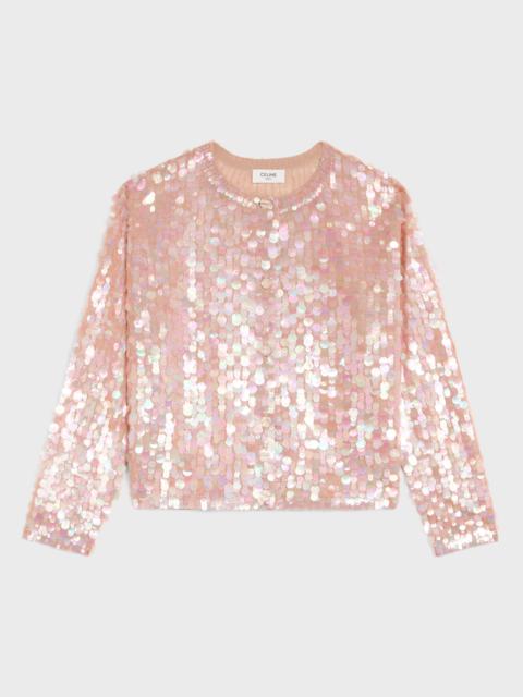 embroidered cardigan in silk