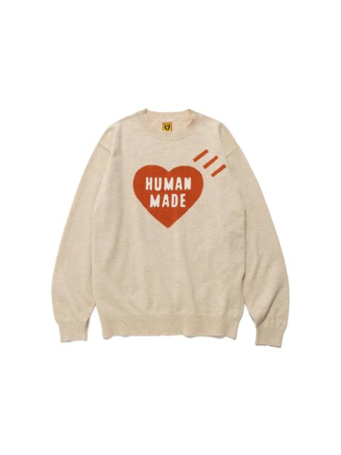 Human Made Heart L/S Knit Sweater Beige