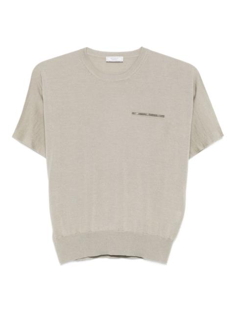 embellished short-sleeved top