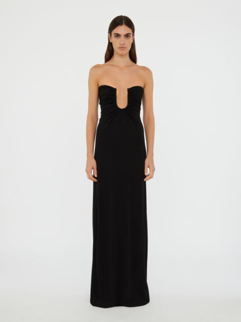 Arced Palm Strapless Dress