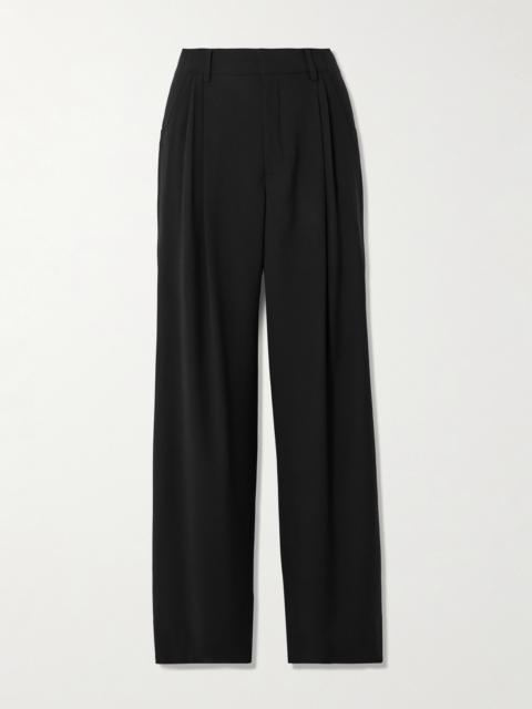 Annie Pleated Wool Wide-leg Pants