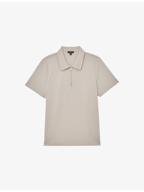 Premium Interlock Half-Zip Stretch-Woven Polo Shirt