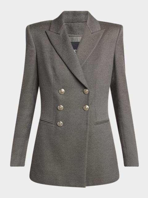 Silk Cotton Double-Breasted Blazer