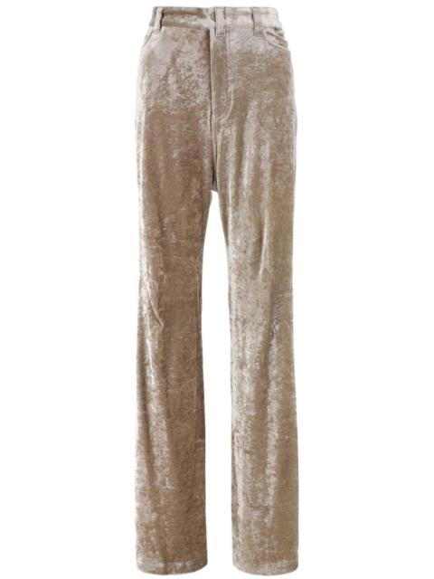 velvet wide-leg trousers