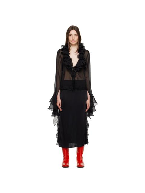 Black FrouFrou Blouse