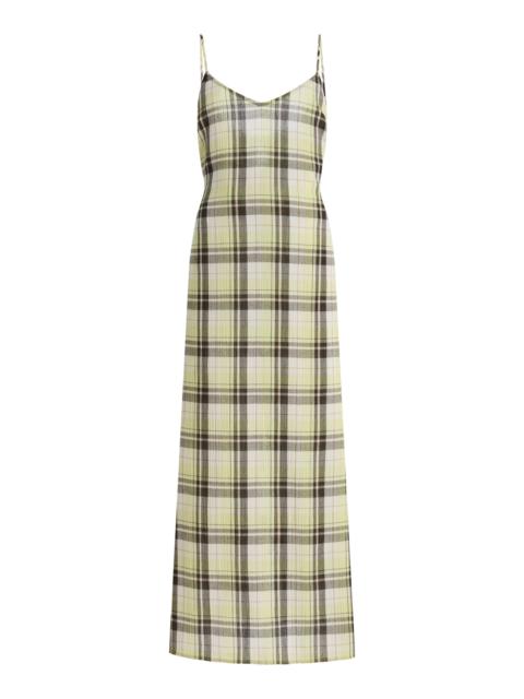 Evelyn Plaid Gauze Midi Dress print