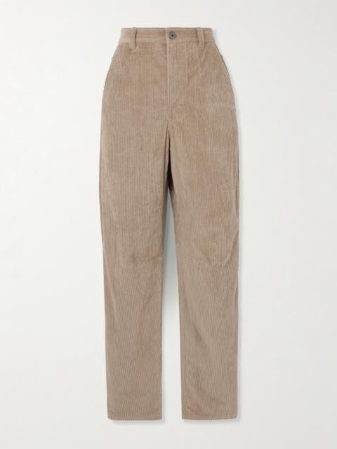 Striped Cotton-blend Corduroy Straight-leg Pants