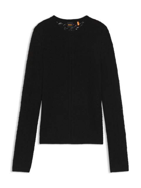 FINE-GAUGE SWEATER WITH KNITTED STRUCTURE