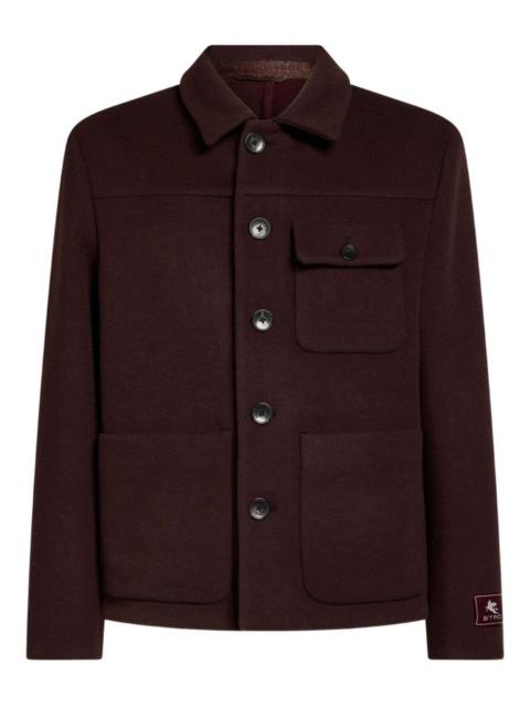 logo cashmere shirt jacket