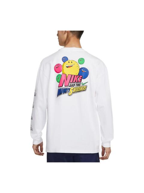 Nike Sportswear Athleisure Casual Sports Alphabet Cartoon Printing Long Sleeves White DM7916-100