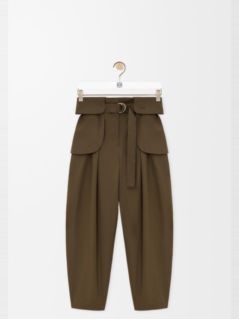 Cargo trousers in cotton and silk