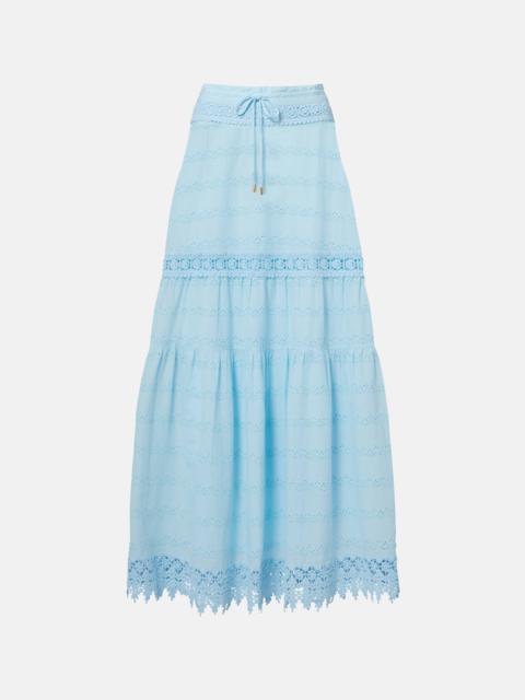 Alessia broderie anglaise cotton maxi skirt