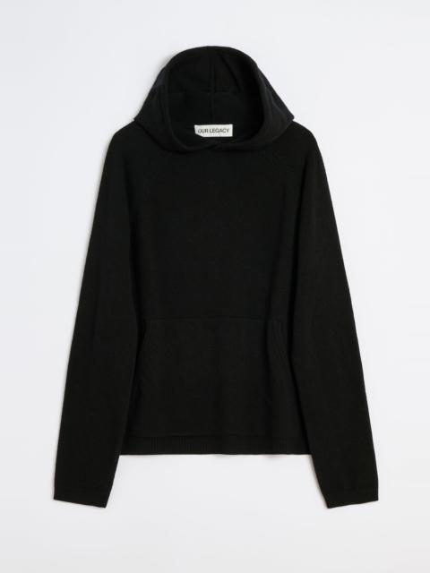 Knitted Hoodie Black Cherub Wool