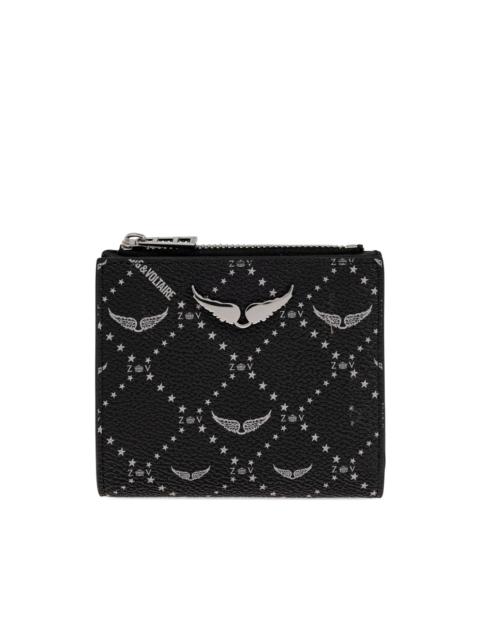 wings-plaque zip-around wallet