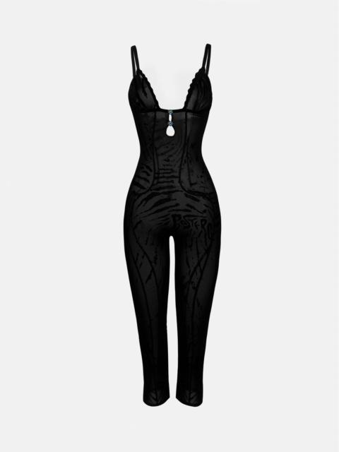 SCARLETT PEDAL PUSHER JUMPSUIT BLACK ZEBRA PRINT
