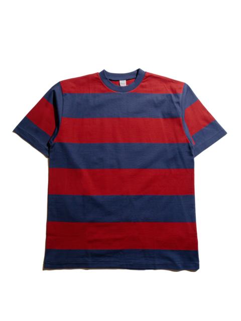 Lot. 4108 S/S 4in Border Tee Navy/Bordeaux
