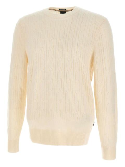 cable-knit crew-neck sweater