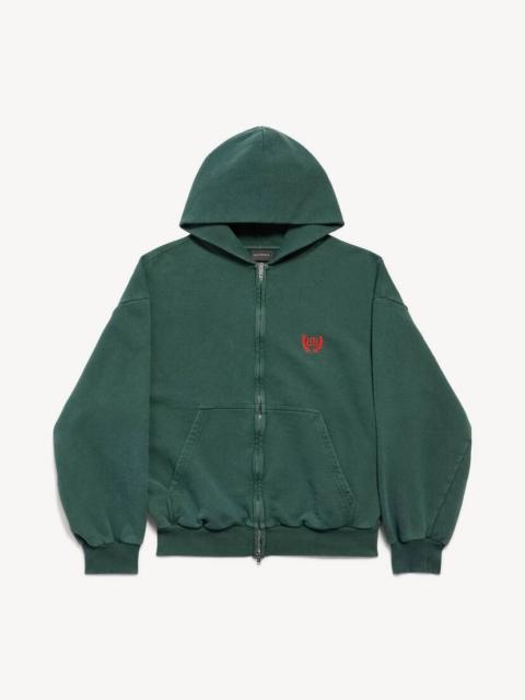 Men's Laurel Classic Zip-up Hoodie Regular Fit in Dark Green/red