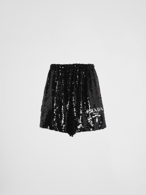 Sequin chiffon shorts