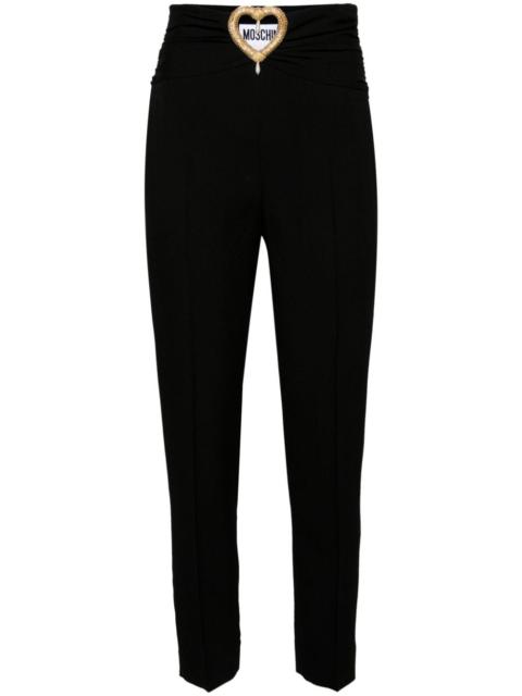 heart cut-out tailored trousers