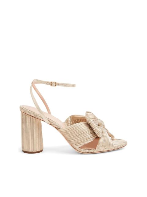 Camellia pleated knot 90mm sandals