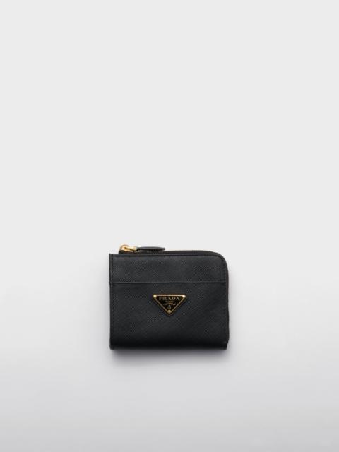 Small Saffiano leather zipper wallet
