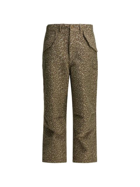 cargo animal-print trousers