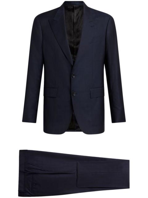 single-breasted checked suit