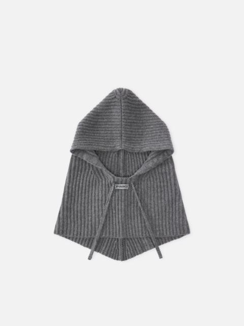 RIBBED BALACLAVA WITH DRAWSTRING