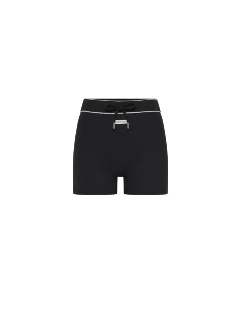 LIGHT RIBBED JERSEY DRAWSTRING-WAIST MINI SHORTS