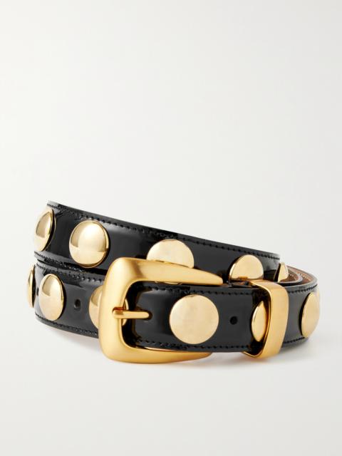 Benny Studded Patent-leather Belt