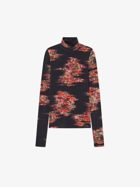 FLORAL JERSEY TURTLENECK