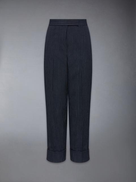 PINSTRIPE HIGH TWIST WOOL TROUSER