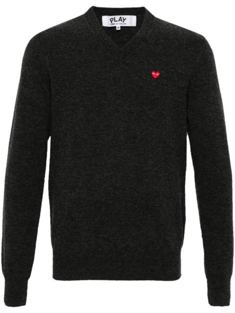 heart-patch wool jumper