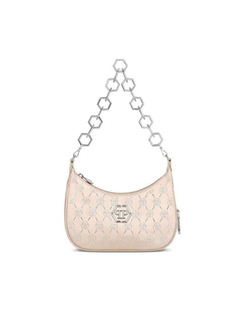 rhinestone-embellished monogram shoulder bag