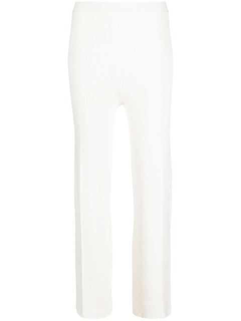straight-leg rib-knit trousers