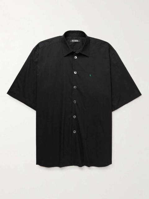 Oversized Embroidered Cotton-Poplin Shirt