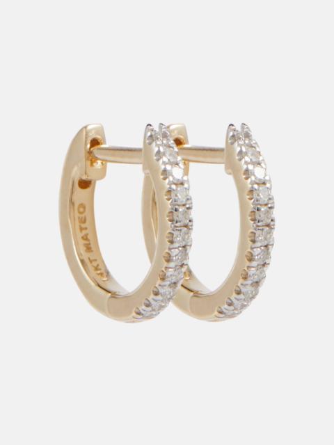 14kt gold huggie earrings with diamonds