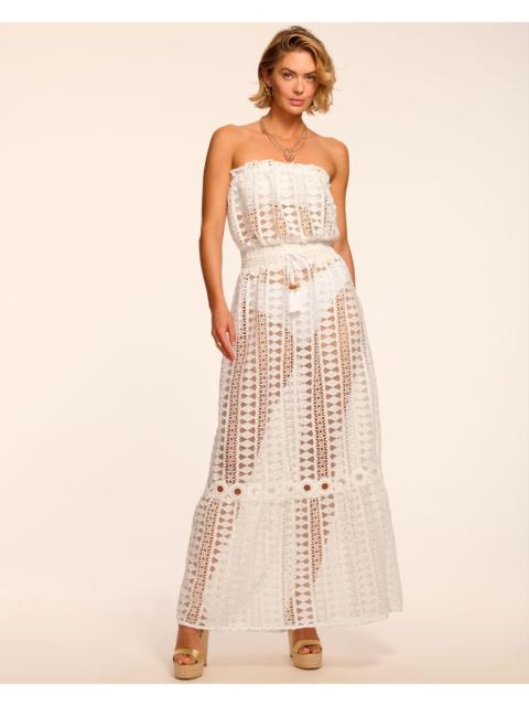 Henrietta Cotton Embroidered Strapless Coverup Dress